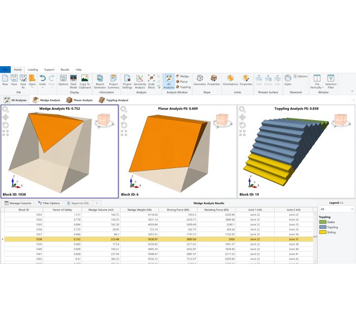 RocSlope2 岩质边坡的二维块体稳定风险评估软件